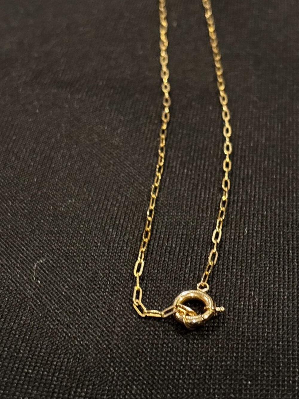 14K Solid Yellow Gold Paperclip Chain Necklace with Bolt Spring Ring Clasp 16.5" - Picture 4 of 12
